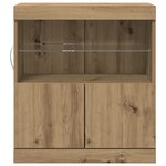 Buffet vidaXL avec lumières LED Chêne Artisan 60x37x67 cm