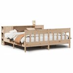vidaXL Lit bibliothèque sans matelas 200x200 cm bois massif de pin