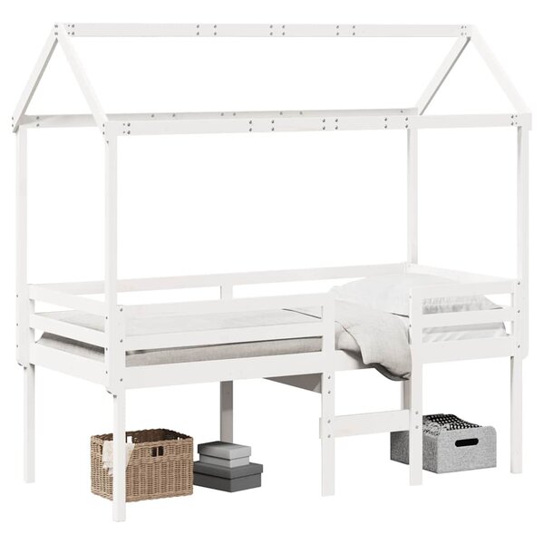 vidaXL Lit haut sans matelas blanc 90x190 cm bois de pin massif