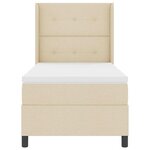 vidaXL Lit à ressorts avec matelas Crème 200 x 100 cm tissu
