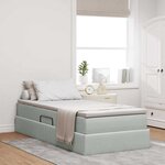 vidaXL Lit avec rangement et matelas Gris clair 100 x 200 cm Velours
