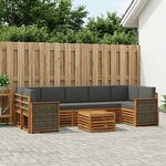 vidaXL Ensemble de canapés d'extérieur 8 Pièces Naturel et Anthracite