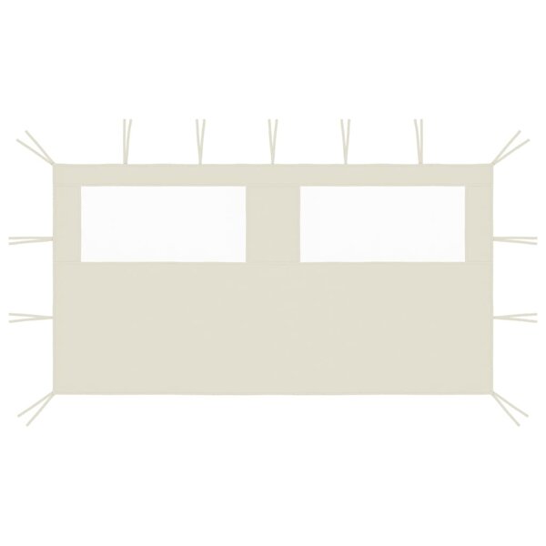vidaXL Paroi latérale de belvédère avec fenêtres 4x2 m Crème
