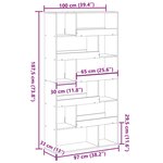 vidaXL Bibliothèque vieux bois 100x33x187 5 cm bois d'ingénierie
