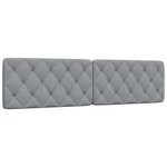 vidaXL Coussin de tête de lit gris clair 200 cm tissu