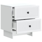 vidaXL Cabinet de chevet Blanc 43 x 34 5 x 47 5 cm Bois d'ingénierie