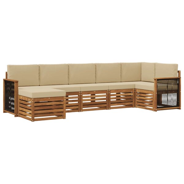 vidaXL Ensemble de canapés d'extérieur 6 pc Naturel