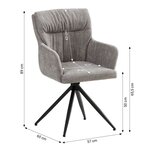 Lot 2 chaises oeuf modernes lin gris