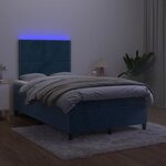 vidaXL Sommier à lattes de lit avec matelas LED bleu foncé 120x190 cm