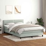 vidaXL Sommier à lattes de lit et matelas gris clair 140x210cm velours