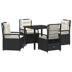 vidaXL Ensemble de salle à manger de jardin 5 pièces Rattan poly noir