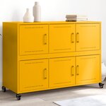 vidaXL Buffet jaune moutarde 100 5x39x72 cm acier