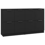 vidaXL Buffets 2 Pièces Noir 60x30x70 cm Bois d'ingénierie