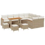 vidaXL Ensemble de canapé de jardin 13 Pièces Beige polyrotin