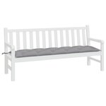 vidaXL Coussin de banc de jardin gris 180x50x7 cm tissu oxford