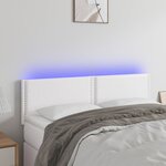 vidaXL Tête de lit à LED Blanc 144x5x78/88 cm Similicuir
