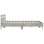 vidaXL Cadre de lit avec LED sans matelas gris béton 160x200 cm