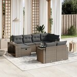 vidaXL Salon de jardin 11 Pièces avec coussins gris clair résine tressée