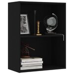 Vidaxl bibliothèque à 2 niveaux noir 60x30x76 5 cm aggloméré