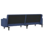 vidaXL Canapé-lit à 2 places avec deux oreillers bleu tissu