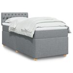 vidaXL Sommier à lattes de lit avec matelas gris clair 80x200 cm tissu