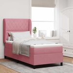 vidaXL Lit à ressorts avec matelas Rose 200 x 90 cm Velours