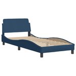 vidaXL Lit avec matelas Hvar bleu 90x190 cm tissu