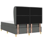 vidaXL Lit à ressorts avec matelas Gris foncé 200 x 140 cm tissu