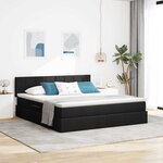 vidaXL Lit avec rangement et matelas avec matelas Noir 180 x 200 cm