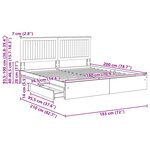 vidaXL Lit de Rangement Gris béton 180 x 200 cm Bois d'ingénierie