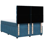 vidaXL Sommier à lattes de lit et matelas bleu 140x190 cm velours
