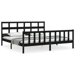 vidaXL Cadre de lit sans matelas noir 200x200 cm bois massif de pin