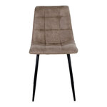 2 chaises de salle à manger en microfibre marron clair avec pieds noirs