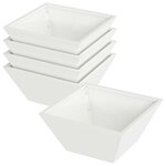 vidaXL Pot de jardin en forme de bol 5 Pièces Blanc 35 x 35 x 15 cm Acier