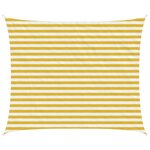 vidaXL Voile d'ombre 2 5 x 4 m HDPE Rectangulaire Jaune et blanc