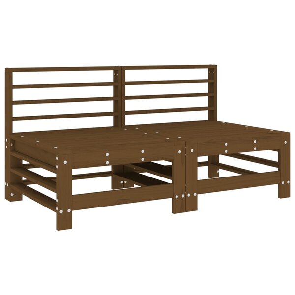 vidaXL Canapés centraux de jardin 2 Pièces marron miel bois de pin solide