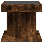 vidaXL Table basse avec LED chêne fumé 50x50x45 cm bois d'ingénierie