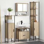 vidaXL Ensemble de mobilier de salle de bain 4 Pièces Chêne sonoma