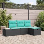 vidaXL Ensemble de Canapés avec coussin 4 Pièces polyrotin