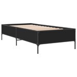 vidaXL Cadre de lit noir 90x190 cm bois d'ingénierie et métal