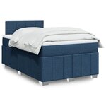 vidaXL Sommier à lattes de lit avec matelas bleu 120x190 cm tissu