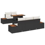 vidaXL Ensemble de canapé de jardin 6 Pièces Noir Poly rotin