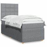 vidaXL Sommier à lattes de lit avec matelas gris clair 80x200 cm tissu