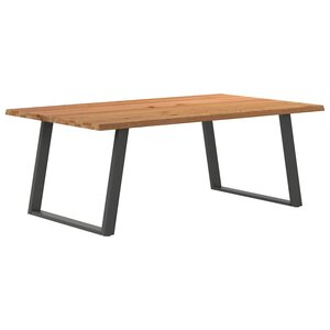 vidaXL Table à manger et bord naturel bois massif chêne rectangulaire