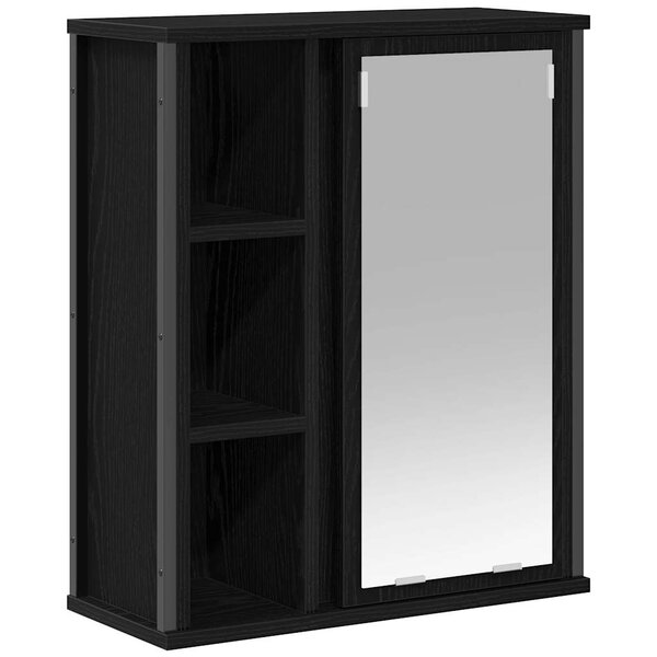 vidaXL Armoire murale de salle de bain miroir chêne noir 50x21x60 cm