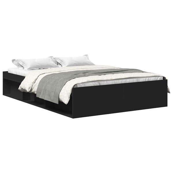 vidaXL Cadre de lit sans matelas noir 120x190 cm