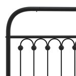 vidaXL Cadre de lit métal sans matelas avec pied de lit noir 80x200 cm