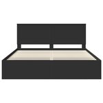 vidaXL Cadre de lit avec tête de lit Noir 180 x 200 cm Pin massif