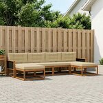 vidaXL Ensemble de canapés d'extérieur 6 pc Naturel et Beige
