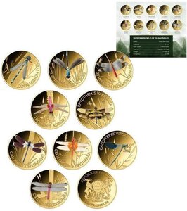 Pièce de monnaie en Or 3000 Francs g 0.031 (1/1000 oz) Millésime Wonder World Set DRAGONFLIES (PRÉCOMMANDE)